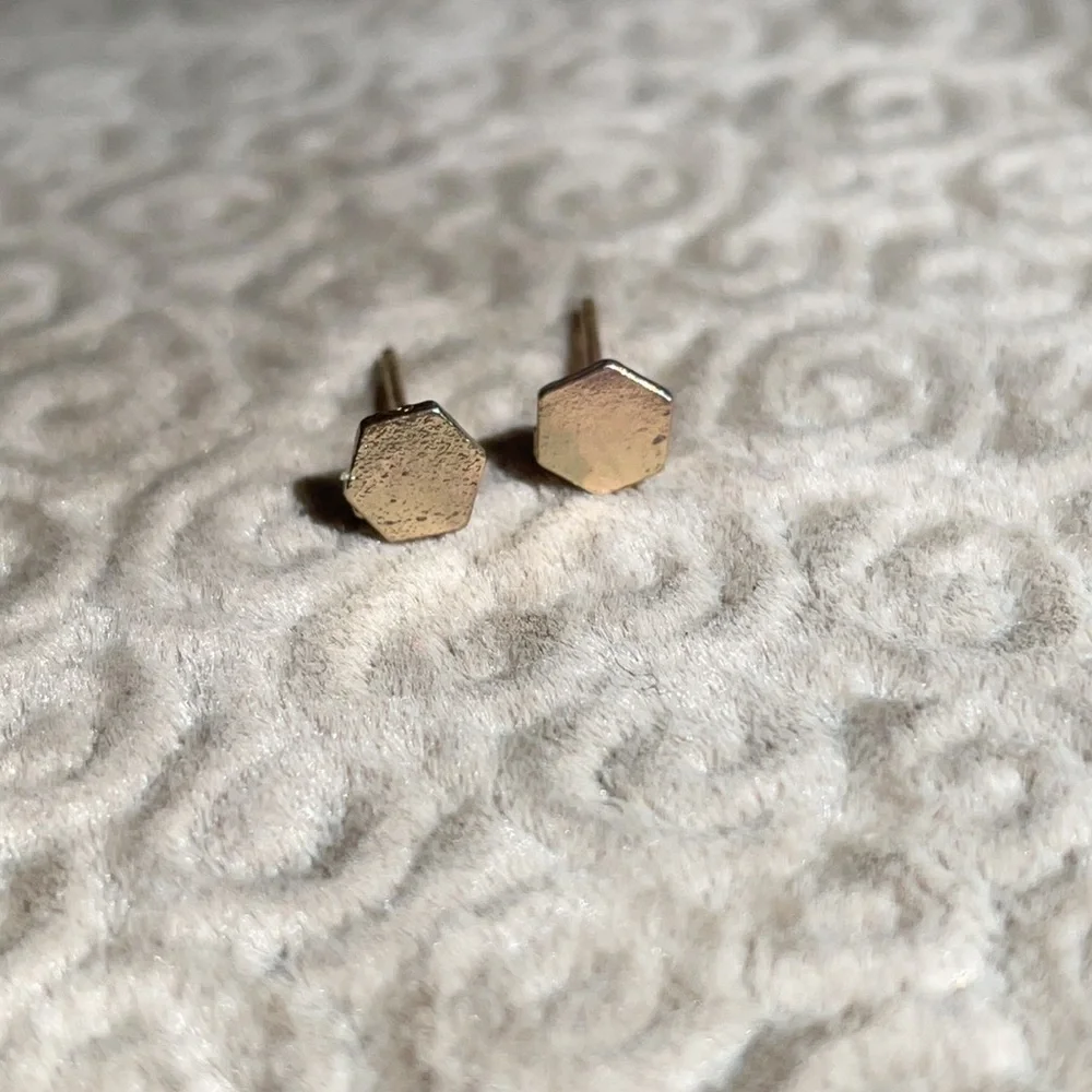 Hexagon stud earrings